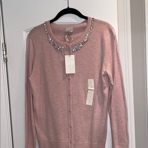 NWT brand new pink cardigan with crystal detail